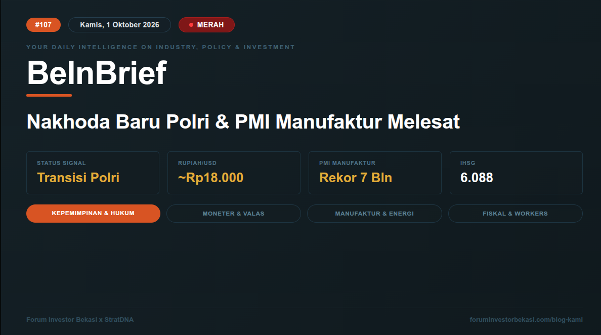 BeInBrief #107 "Nakhoda Baru Polri & PMI Manufaktur Melesat"
