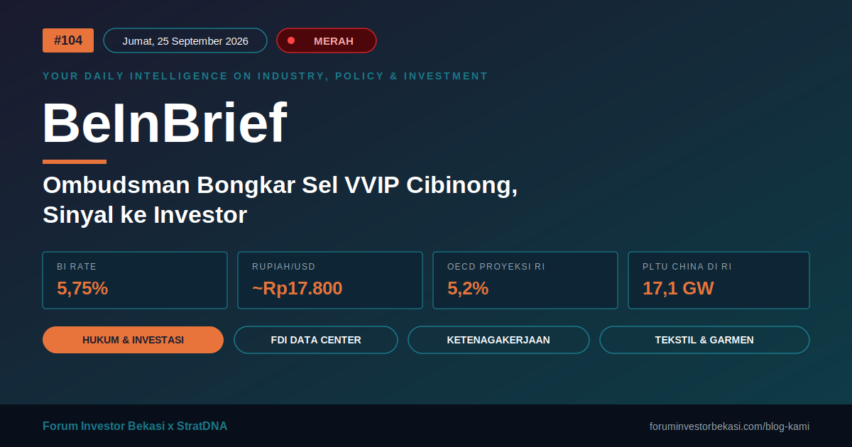 BeInBrief #104 "Ombudsman Bongkar Sel VVIP Cibinong, Sinyal ke Investor"