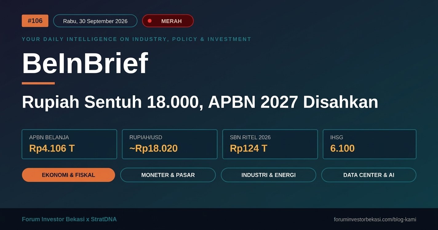 BeInBrief #106 "Rupiah Sentuh 18.000, APBN 2027 Disahkan