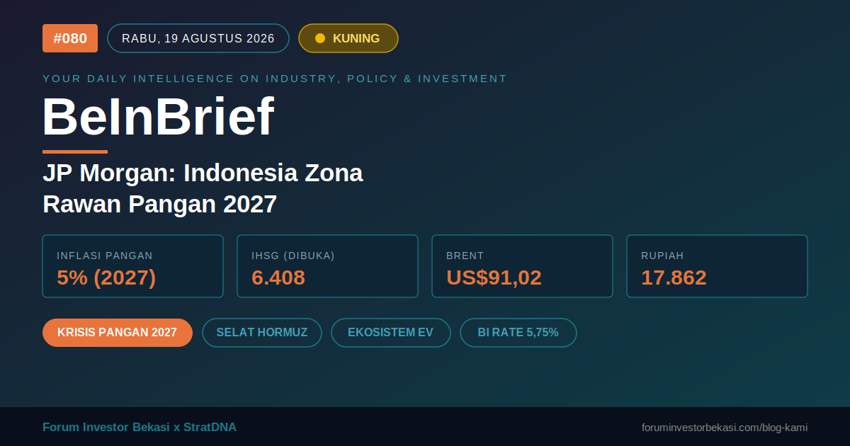 BeInBrief #080 "JP Morgan: Indonesia Zona Rawan Pangan 2027"